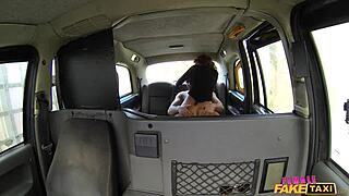 wow! british milf rims passenger ass fingers him in fake taxi