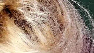 Cuckold sissy bimbo watches femdom fantasy with glasses instructions