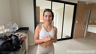 hey delivery guy check out how i shake my huge latina ass to seduce you into pounding my bimbo pussy