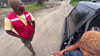 LEKKI BANGERS POLICE OFFICER FUCKS SKINNY STRANGER BENT OVER AT WORK