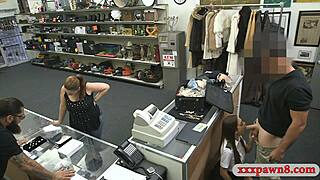 stewardess pounded hard in pawnshop toilet stall