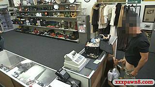 stewardess pounded hard in pawnshop toilet stall