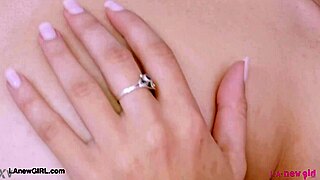 Tall pretty brunette model shows her body during pov casting on sofa