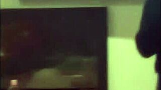 brunette moans wild with that guy in girly clothes, can't hold back