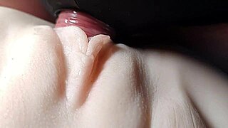 shaved fuck doll's big pussy takes double penetration toys closeup feels damn good