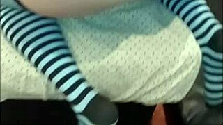 brunette moans wild with that guy in girly clothes, can't hold back