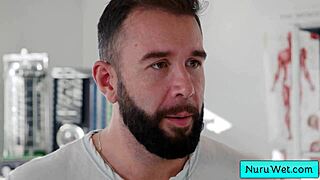 Blondie Teen Masseuse Anna Claire Clouds Drips Wet for Nuru Pound!