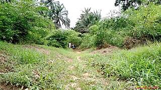 local forest lady moves inside for wet outdoor massage fun