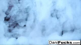 hot gothic vampire dani plays with her big tits and pussy alone