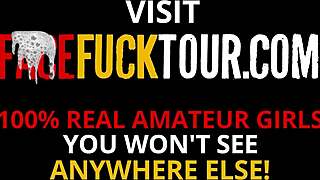 Rough facefuck of picked-up latina by massive white cock