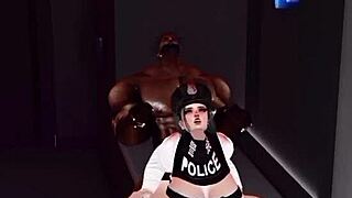 Danielahot IMVU Officer Punished by Big Black Cock in Her Huge Ass