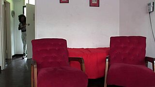 Beautiful ebony queen deepthroats on casting couch interview