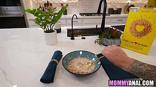 Stepson spies stepmom's buttplug and dives into milf ass play