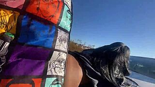 quick bent over doggy fuck with petite ebony before college class starts