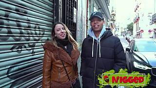 Melanie Dior's tight pussy grips thick black shaft hard