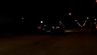 Blonde Slut in Fishnets Heels Fucked Doggystyle Outdoor with Gaping Pussy