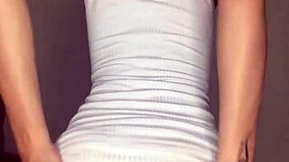 cute latina trans nerd strokes small waist cock solo amateur