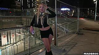 Young French blonde takes brutal anal as cuckold boyfriend watches on FaceTime