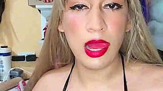 trans crossdresser masturbates big cock deliciously 💦🍆