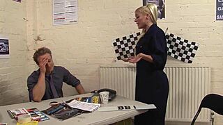 Beautiful mechanics share cum swapping lesbian boobs