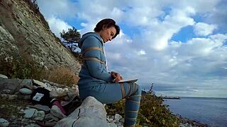 sofie bound against the sea reads book while tied up pov