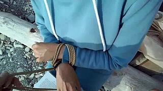 sofie bound against the sea reads book while tied up pov