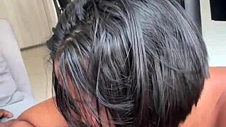 imagine starting your day with this amateur couple's exotic deepthroat cock worship close up