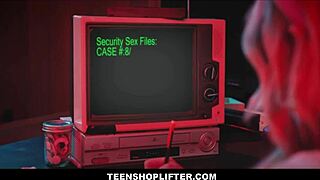 Skinny Blonde Reporter Masturbates Watching Ebony Shoplifter's Mall Cop Sex Tape