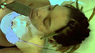 pov china chokes gags spits on hung black dick moaning wildly