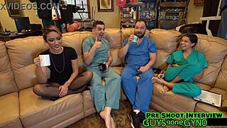 human guinea pigs get humiliated by nurse daddy in hospital roleplay backstage