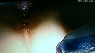 Blindfolded bound mature wife moans from rabbit dildo fucking