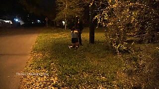 Nerdy Milf Sucks Big Black Cock In Park