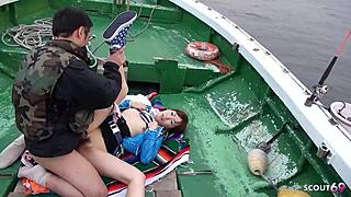 that petite asian virgin teen seduces old man for creampie on boat