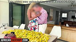 Big Tits Black Teen 18+ Kneels for Huge White Cock POV