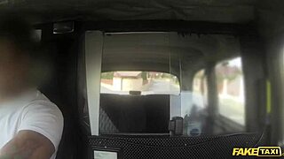 fake taxi brunette works out hard on massive cock inside!