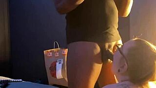 gracie deepthroats gamer boyfriends monster cock while friends watch?