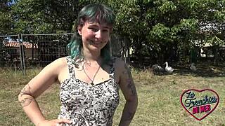 french chubby slut khala teases with her tight pussy in outdoor group chat