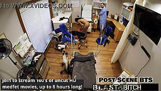 minnie rose deepthroats cock backstage before creampie blast in latex domination