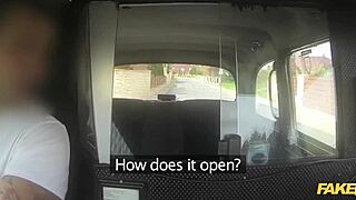 fake taxi brunette works out hard on massive cock inside!