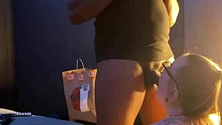 gracie deepthroats gamer boyfriends monster cock while friends watch?