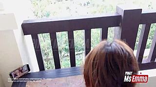 pinay creampie on boracay balcony, you watching?