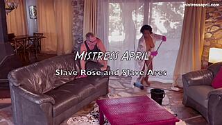 secretly watching dominatrix april's slaves fuck in wild bdsm anal action