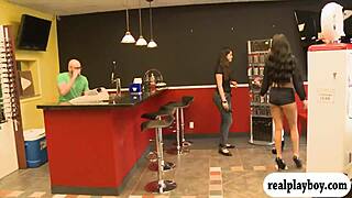 lovely babe flashes natural tits and ass for cash!