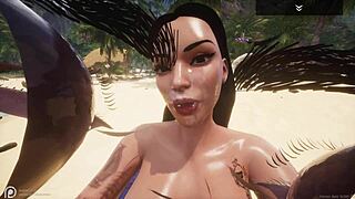 Curvy MILF Alissa Fucks Locu's Huge Black Cock on Beach