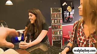 lovely babe flashes natural tits and ass for cash!