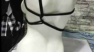 peruvian girl learns bdsm tutorial on tying her own boobs tight