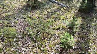 passing slut wife tied to tree by cheating husband gets outdoor pov creampie fuck from stranger with monster cock close up