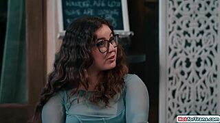 Tgirl college girlfriend fucked hard in public cafe