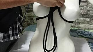 peruvian girl learns bdsm tutorial on tying her own boobs tight