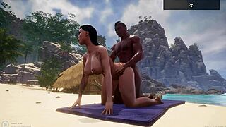 Curvy MILF Alissa Fucks Locu's Huge Black Cock on Beach
